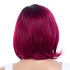 Purple Plum Wigs With Dark Rooted Synthetic Hair Medium Bob Wigs For Black Women
