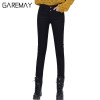 High Waist White Jeans Female 2016 Winter Velvet Pants Thick Warm Stretch Jean Slim Femme Skinny Winter Pencil Pants For Women