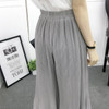 High Waist Solid Trousers 2017 Summer Style Women Chiffon Wide Leg Pants Pleated Culottes Girl Wide-Legged Pants Korean Fashion