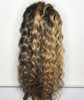 Brown Highlighted Lace Front Wigs Raw Virgin Cambodian Curly Hair Ombre Balayage Lace Front Wig
