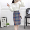 High Waist Pencil Skirt Women Autumn 2017 New Arrival Casual Plaid Midi Skirt Wool Warm Korean Fashion Clothing Skirts Womens