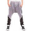 High Streetwear Mens Side Zipper Harem Pants 2016 Jamickiki Brand Homme Leather Patchwork Design Low-crotch Trousers Top Quality