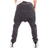High Streetwear Mens Side Zipper Harem Pants 2016 Jamickiki Brand Homme Leather Patchwork Design Low-crotch Trousers Top Quality