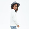 HDY Haoduoyi Solid Color Fashion Sweatshirts Women Long Sleeve Crew Neck Pullover Tops Loose Lace Slim Casual Sweatshirts