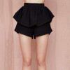 HDY Haoduoyi Solid Black Fashion Shorts Women High Waist Loose Female Bodycon Shorts Casual Pleated Slim Zippers Shorts