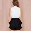 HDY Haoduoyi Solid Black Fashion Shorts Women High Waist Loose Female Bodycon Shorts Casual Pleated Slim Zippers Shorts