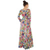 HDY Haoduoyi Multi Women Maxi Dresses Long Sleeve V Neck High Waist Casual Dress Women Tie Waist Floar Print Floor-Length Dress