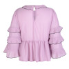 HDY Haoduoyi Fashion Chiffon Tops Women Butterfly Sleeve Female Slim Pullover Tops Sweet Ruffles Solid Blouses Shirts