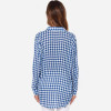 HDY Haoduoyi Fashion casual blue plaid women Blouse loose long shirt for wholesale and free shipping Women Tops Female