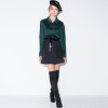 HDY Haoduoyi Chic Female Tops Shirt Suede Blouses Pockets Drawstring Women Shirts Vintage Slim Preppy Basic Blouse Shirt