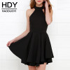 HDY Haoduoyi 2017 Summer Women A-line Dress Fashion New Halter Backless Vestido Sexy Off Shoulder Mini Party Dress