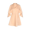 HDY Haoduoyi 2017 Fashion Pleated Mini Dress Women Batwing Sleeve Female A-line Dress Brief Style Solid O-neck Bodycon Dress