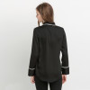 HDY Haoduoyi 2017 Autumn Women Fashion Solid Black Single Breasted Straight Shirt Long Sleeve Turn-down Collar Casual Blouse