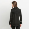 HDY Haoduoyi 2016 Autumn Women Fashion Solid Black Single Breasted Straight Shirt Long Sleeve Turn-down Collar Casual Blouse