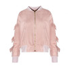 HDY Haoduoyi  Bowknot Patchwork Ladies Outwears Retro Long Sleeve Bomber Jackets Women  Autumn Zipper Casual Overcoats