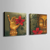 HD Print 2 pieces Buddha & Flower canvas wall art  print painting canvas modern home decor wall art living room decor /PT0759