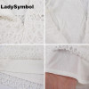 LadySymbol Off Shoulder Lace Summer Jumpsuit Romper Women V Neck Howllow Out Long Sleeve Backless White Playsuit Elegant Overall
