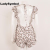 LadySymbol Floral Print White Women Romper Jumpsuit Summer 2017 Bow Tie Backless Sexy Ruffle Beach Short Casual Overall Playsuit LadySymbol Floral Print White Women Romper Jumpsuit Summer 2017 Bow Tie Backless Sexy Ruffle Beach Short Casual Overall Playsuit