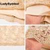 LadySymbol Elegant Gold Sexy Club Bodycon Dress Women Off Shoulder Summer Lace Casual Backless Halter Gauze Metallic Beach Dress