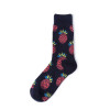 Korean Women's Kawaii Embroidery Fruit Knee Socks Cute Female Avocado Banana Cherry Peach Cartoon Long Sock Pink Cotton Sock