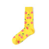 Korean Women's Kawaii Embroidery Fruit Knee Socks Cute Female Avocado Banana Cherry Peach Cartoon Long Sock Pink Cotton Sock