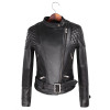 Leather Jackets Women 2017 Spring Autumn Rivet Zipper Motorcycle Faux Leather Coat Female Paragraph Lapel Jacket Coat