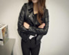 Leather Jackets Women 2017 Fashion Rivet Zipper Soft Motorcycle Faux Leather Coat Female Paragraph Lapel PU Jacket