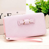Leather Bowknot design Long women wallets,lady's day clutch,evening bag,cell phone cases.Large Capacity Wallet Box,card holder