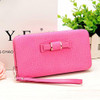 Leather Bowknot design Long women wallets,lady's day clutch,evening bag,cell phone cases.Large Capacity Wallet Box,card holder