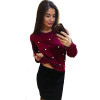 LDZHPS Sweatshirts Women fashion elegant pearls beading Coat 2017 Casual Autumn winter Outfit Long Sleeve O-Neck Pullover Top