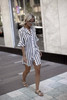 LDZHPS 2018 Summer New Striped Straight Dress Casual Button V-neck Half Flare Sleeve Long shirt dresses Vintage Loose Vestidos