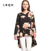 LBQH 2017 autumn The New Ms fashion Sexy Long sleeves Brands dress high quality printing Chiffon Women T-shirts Dresses