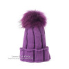 LAURASHOW Children Winter Raccoon Fox Fur Hat Girls Boys Real Fur pompoms Ball Baby Beanies Cap Kids Knitted Hats