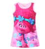 Dropshipping New Summer Carnival Costume Trolls Dress For Kids Poppy Lace Dress Baby Girls Troll clothes Children Party Dress
