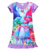 Dropshipping New Summer Carnival Costume Trolls Dress For Kids Poppy Lace Dress Baby Girls Troll clothes Children Party Dress