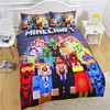 dropship best gift  !4 styles Eat Sleep Cartoon MineCraft bedding Duvet Cover+Pillow Cover Bedding  Mining Game myword