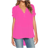 Drop Shipping Summer Women Chiffon Blouses Shirts Loose Casual Blouse Female V-neck Short Sleeve Tops Plus Size Blusas 1WBL117 Drop Shipping Summer Women Chiffon Blouses Shirts Loose Casual Blouse Female V-neck Short Sleeve Tops Plus Size Blusas 1WBL117