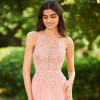 Dressv Pink Long Bridesmaid Dress Halter Sleeveless A Line Appliques Sashes Backless Custom Wedding Party Dress Bridesmaid Dress Dressv Pink Long Bridesmaid Dress Halter Sleeveless A Line Appliques Sashes Backless Custom Wedding Party Dress Bridesmaid Dress