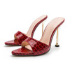 Snake Print High Heel Mules