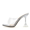 Jelly Open Toe Slipper High Heels Women (Transparent)