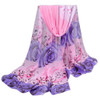 2017 Amazing Collocation scarf Women Beautiful Rose Pattern Chiffon Shawl Wrap Wraps Scarf Scarves foulard femme #YL