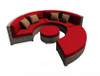 2017 All Weather 4 Piece Modern Patio Sectional Round Rattan Sofa Set