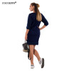 2017 5xl 6xl Letter Print New Women Dresses Large Size Winter Warm Dress Plus Size women Clothing Casual Elegant Blue vestidos