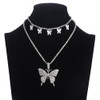 Layered Butterfly Necklace Chain Set Luxury Rhinestones Choker/Necklace