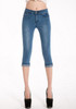 2017 3/4 Women's Skinny Jeans Summer Knee Length Blue Stretch Denim Trousers & Capris Women Plus Size Shorts Pencil Pants Female