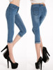 2017 3/4 Women's Skinny Jeans Summer Knee Length Blue Stretch Denim Trousers & Capris Women Plus Size Shorts Pencil Pants Female