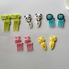 2017 10pcs/set Animal Farm mini cartoon fruit fork sign resin fruit toothpick bento lunch for children decorative plastic sign