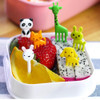 2017 10pcs/set Animal Farm mini cartoon fruit fork sign resin fruit toothpick bento lunch for children decorative plastic sign