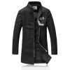 2017  winter Men's fashion leisure printing Men' s thick Trench coat woollen overcoat man coat jacket