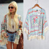 2016 Womens Summer Blouse Sexy Floral Shirt Loose Kimono Cardigan Casual Jacket Tops